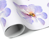 Blauwe aquarel bloem cadeaupapier (Rol Hoek)