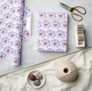 Blauwe aquarel bloem cadeaupapier