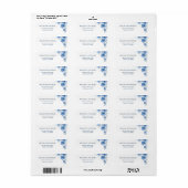 Blauwe Aquarel Bloem |  Trouwen Etiket (Full Sheet)
