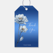 Blauwe Aquarel Bloemen Cadeaubijsluiter Cadeaulabel (Achterkant)