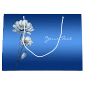 Blauwe Aquarel Bloemen Cadeautas (Voorkant)