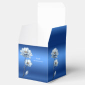 Blauwe Aquarel Bloemen Favor Doos Bedankdoosjes (Geopend)
