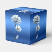 Blauwe Aquarel Bloemen Favor Doos Bedankdoosjes (Achterkant)