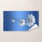 Blauwe Aquarel Bloemen Handdoeken Set (Handdoek)