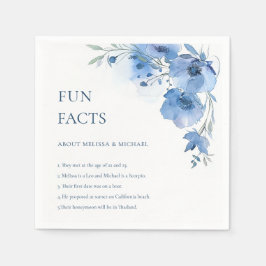 Blauwe Aquarel Bloemen Interessante Feiten Bruilof Servet