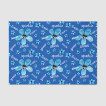 Blauwe Aquarel Bloemen met Affirmaties