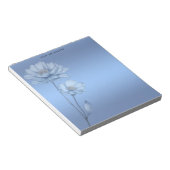 Blauwe Aquarel Bloemen Notitieblok (Schuin)