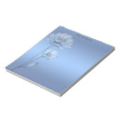 Blauwe Aquarel Bloemen Notitieblok (Linkerzijde)