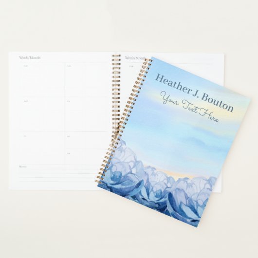 Blauwe Aquarel Bloemen Planner (Display)