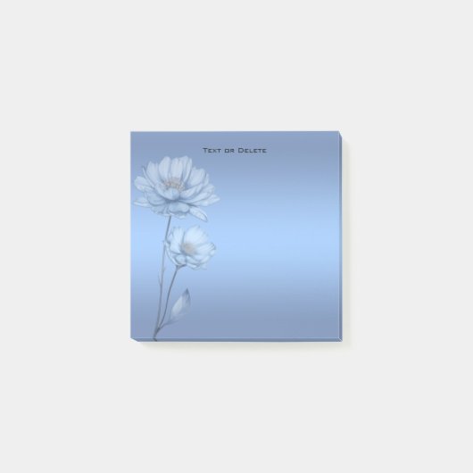Blauwe Aquarel Bloemen Post-it Briefjes Post-it® Notes (Voorkant)