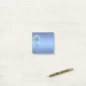 Blauwe Aquarel Bloemen Post-it Briefjes Post-it® Notes (Op bureau)