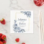 Blauwe aquarel bloemen servetten (Insitu)