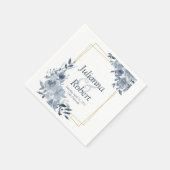 Blauwe aquarel bloemen servetten (Hoek)