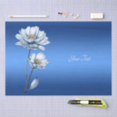 Blauwe Aquarel Bloemen Tissuepapier (Craft)