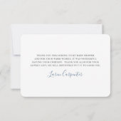 Blauwe aquarel bloemige bedankkaart (Achterkant)