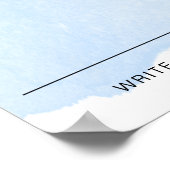 Blauwe aquarel brengt uw stem Baby Naam Stemmen Poster (Hoek)