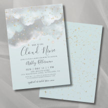 Blauwe Aquarel Cloud Nine Baby Shower