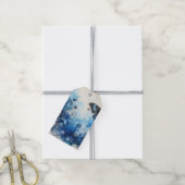 Blauwe Aquarel Ephemera Cadeaulabel (Met Touw)