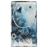 Blauwe Aquarel Ephemera Klein Cadeauzakje (Achterkant)