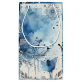 Blauwe Aquarel Ephemera Klein Cadeauzakje (Achterkant)