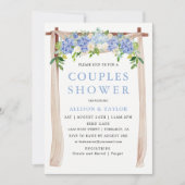 Blauwe Aquarel Hydrangea Koppel Baby Shower Kaart (Voorkant)