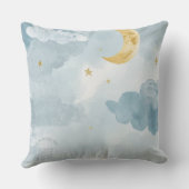 Blauwe Aquarel Maan Kussen – Scan voor Muziek (Achterkant)