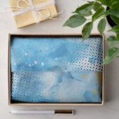 Blauwe Aquarel met Dot Pattern Tissue Paper Tissuepapier (Geschenk)