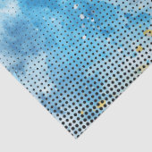 Blauwe Aquarel met Dot Pattern Tissue Paper Tissuepapier (Detail)