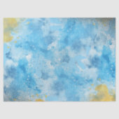 Blauwe Aquarel met Dot Pattern Tissue Paper Tissuepapier (Voorkant)