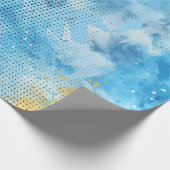 Blauwe aquarel met Dot Pattern Wrapping Paper Cadeaupapier (Hoek)