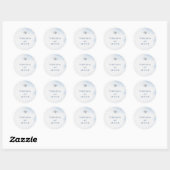 Blauwe Aquarel Schelp Strand Trouwsticker Ronde Sticker (Vel)
