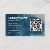 Blauwe Aquarel Schilder QR Code Visitekaartje (Voorkant)