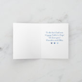 Blauwe Aquarel Stippen Hart Vaderdag Kaart (Binnen)