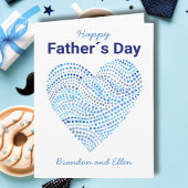 Blauwe Aquarel Stippen Hart Vaderdag Kaart
