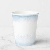 Blauwe Aquarel Strand Anker Scheepvaart Bruiloft Papieren Bekers (Achterkant)