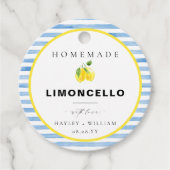 Blauwe Aquarel Streep Limoncello Bedankjes Labels (Voorkant)