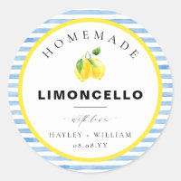 Blauwe Aquarel Streep Limoncello Favor