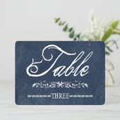 Blauwe Aquarel Tafelkaarten voor Trouwfeest Kaart (Staand voorkant)