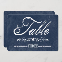 Blauwe Aquarel Tafelkaarten voor Trouwfeest Kaart