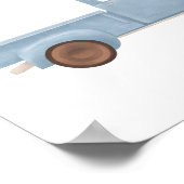 Blauwe Aquarel Vintage Vrachtwagen Poster (Hoek)