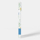 Blauwe Aquarel Wilde Bloem Naam Case-Mate iPhone Case (Achterkant / Rechts)