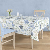 Blauwe Aquarel Wilde Bloem Tafelkleed
