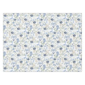 Blauwe Aquarel Wilde Bloem Tafelkleed (Voorkant (Horizontaal))