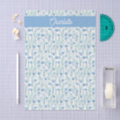 Blauwe aquarel wilde bloemen aangepaste naam tissuepapier (Craft)