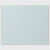 Blauwe aquarel wilde bloemen cadeaupapier (Vlak)