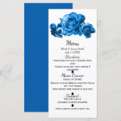 Blauwe Aquarelrozen Elegant Trouwmenu Menu (Voorkant / Achterkant)
