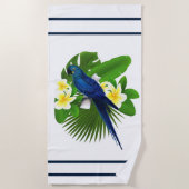 Blauwe Ara Douchegordijn Strandlaken (Voorkant)