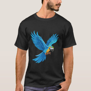 Blauwe ara vliegend t-shirt