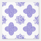 Blauwe Arabesque Bloembehang Behang (Voorkant)