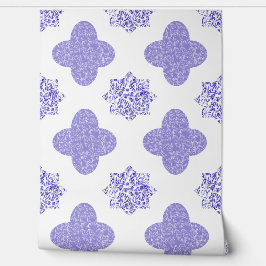 Blauwe Arabesque Bloembehang Behang